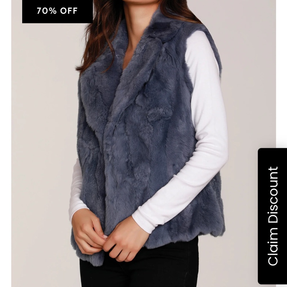 EUC Dolce Cabo Rabbit Fur Vest